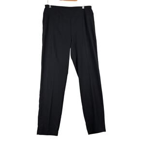 Sharagano Herringbone Pull On Dress Pants Women's 10 Black Jacquard Motif Black